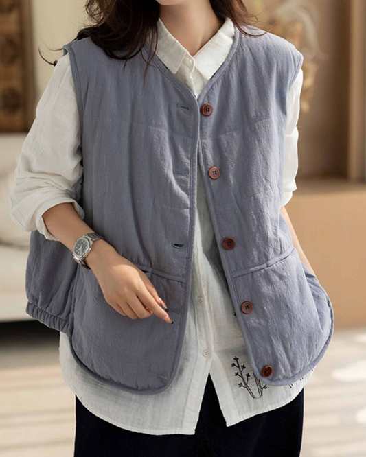 ワッシャーコットンポケットベスト 2784