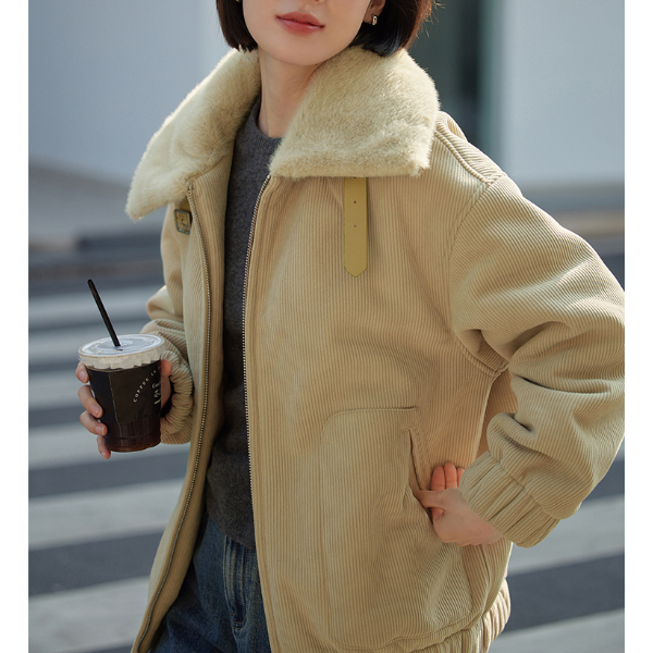 スタンドカラーファーコート 1623