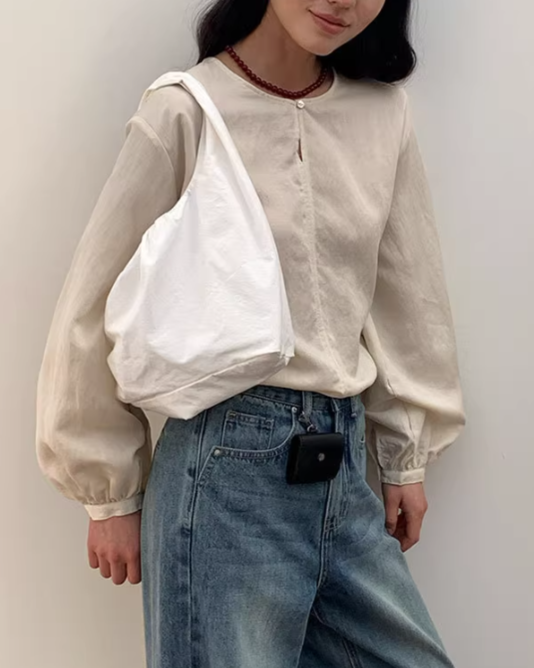 ランタンスリーブバックリボンブラウス 2019