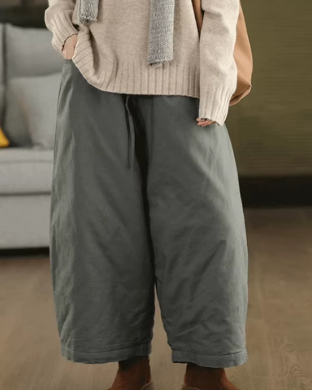 ビッグポケットキルティングワイドパンツ 2777