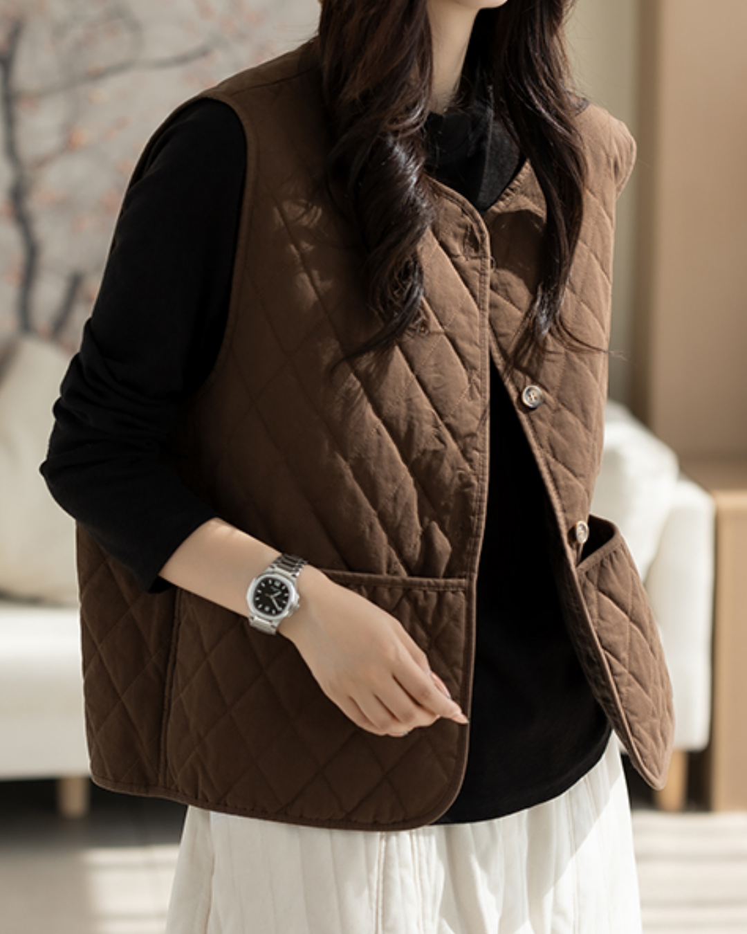 ダイヤチェックビッグポケットキルティングベスト 2787 – relaloop