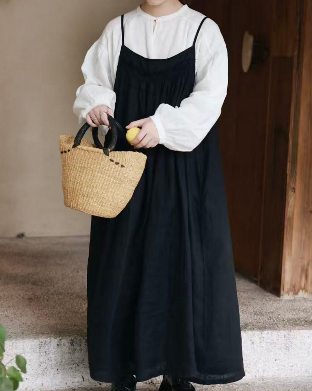 バックボタンデザインエプロンドレス 2763