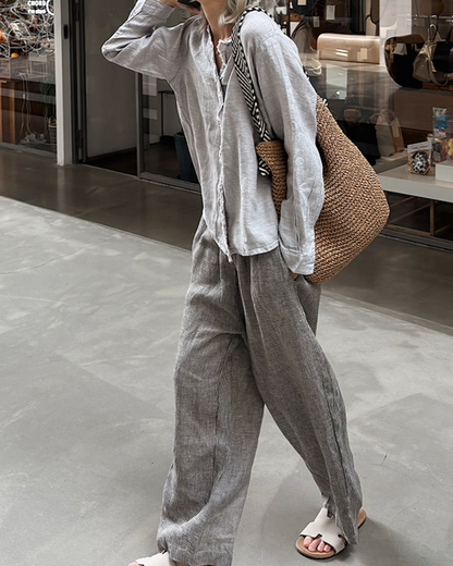 フリンジVネックブラウス 2703