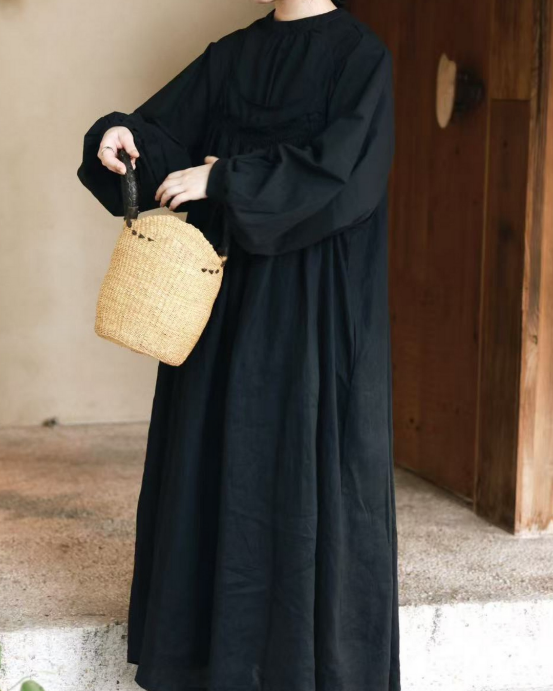 バックボタンデザインエプロンドレス 2763