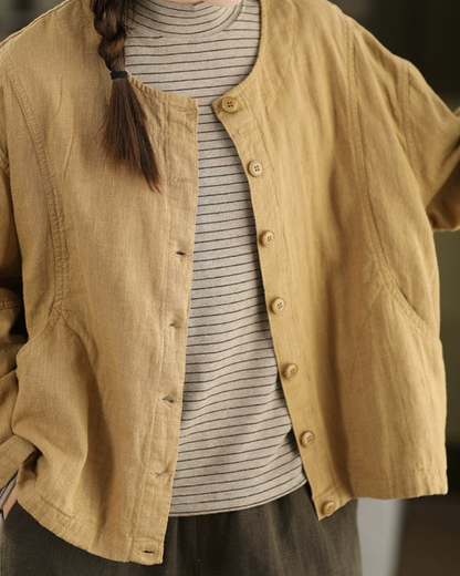 ラウンドネックライトショートジャケット 2776